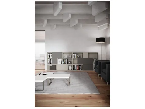 Libreria in laccato Grigio